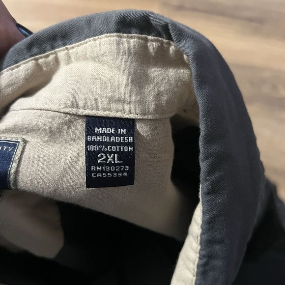 Wrangler Authentics Men’s Short Sleeve Classic Shirt Gray 2XL - Picture 3 of 4